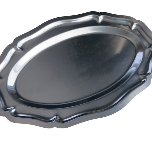 Vintage Stainless Steel Tray Vanity Serving Trinket Cosmetic Dresser Table - Picture 12 of 13